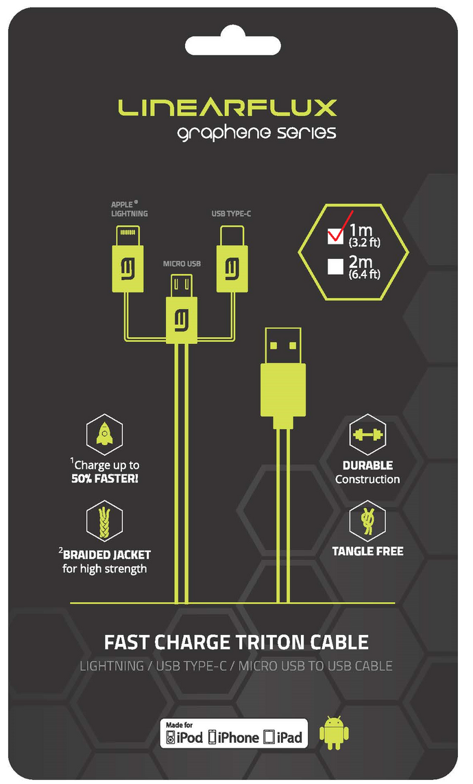 Graphene Series - Ultra High Speed - Triton 3-in-1 Cable